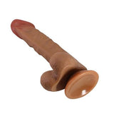Belden Bağlamalı 24 cm Yeni Nesil Çift Katmanlı Realistik Vantuzlu Dildo Penis - Buraq - BDM1411B