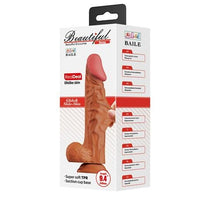 Belden Bağlamalı 24 cm Yeni Nesil Çift Katmanlı Realistik Vantuzlu Dildo Penis - Buraq - BDM1411B