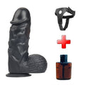 24,5 cm Belden Bağlamalı Vantuzlu Realistik Zenci Penis Anal Vajinal Dildo - PX164SB