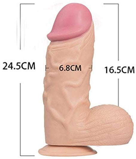 24,5 cm Vantuzlu Realistik Penis Anal Vajinal Dildo - PX164