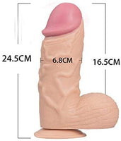 24,5 cm Belden Bağlamalı Vantuzlu Realistik Penis Anal Vajinal Dildo - PX164B