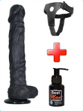 25 cm Belden Bağlamalı Et Dokusunda Süper Realistik Zenci Penis - J. Knight - U6002SB
