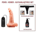 17 cm Belden Bağlamalı Gerçekçi Titreşimli Dildo Vibratör Penis - CA-BDM8018AB