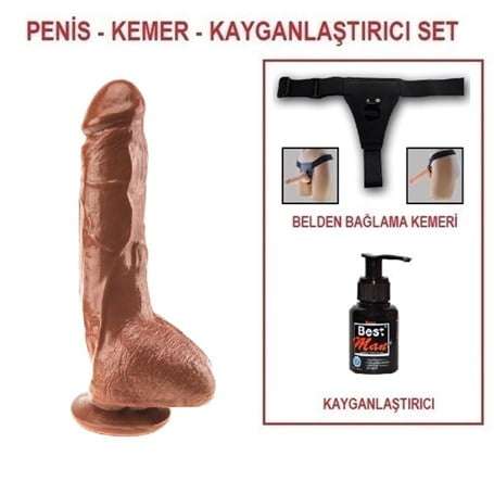25 cm Belden Bağlamalı Realistik Vantuzlu Melez Dildo Penis - BDM2072B