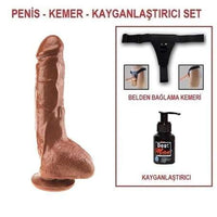 25 cm Belden Bau011flamalu0131 Realistik Vantuzlu Melez Dildo Penis - BDM2072B