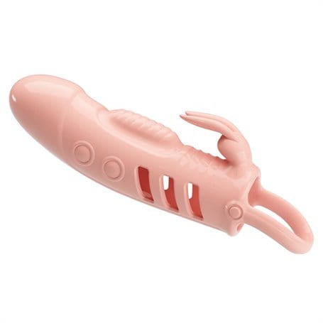 2,5 cm Dolgu Uzatmalı Titreşimli Penis Kılıfı Prezervatif Vibratör - BDM2643