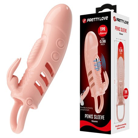 2,5 cm Dolgu Uzatmalı Titreşimli Penis Kılıfı Prezervatif Vibratör - BDM2643