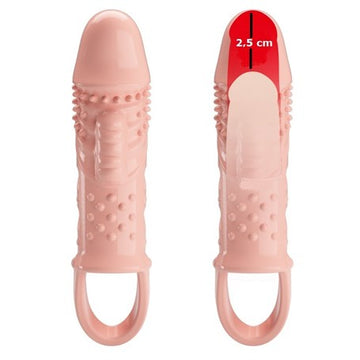 🏷️ [DEV İNDİRİM] %38 İndirim – 2,5 cm Dolgu Uzatmalı Titreşimli Penis Kılıfı Prezervatif Vibratör - CA-BDM2624