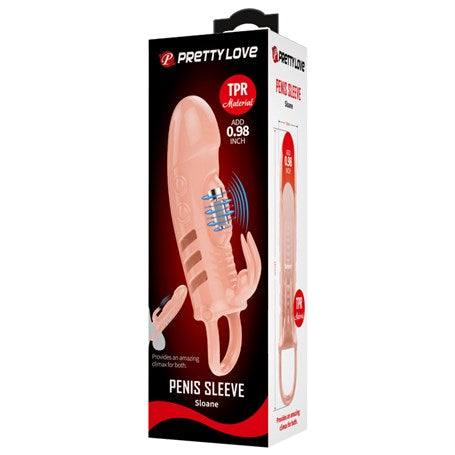 2,5 cm Dolgu Uzatmalı Titreşimli Penis Kılıfı Prezervatif Vibratör - BDM2643