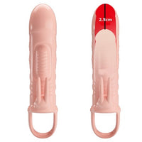 2,5 cm Dolgu Uzatmalı Titreşimli Penis Kılıfı Prezervatif Vibratör - BDM2643