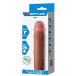 2,5 cm Dolgulu Premium Melez Rengi Silikon Penis Kılıfı - Nile - BDM1400