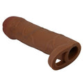 16,5 cm 2,5 cm Dolgulu Premium Melez Rengi Silikon Penis Kılıfı - Bunion - BDM1401