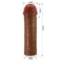 2,5 cm Dolgulu Premium Melez Rengi Silikon Penis Kılıfı - Nile - BDM1400