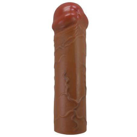 16,5 cm 2,5 cm Dolgulu Premium Melez Rengi Silikon Penis Kılıfı - Nile - BDM1400