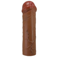 2,5 cm Dolgulu Premium Melez Rengi Silikon Penis Kılıfı - Nile - BDM1400