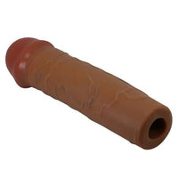 2,5 cm Dolgulu Premium Melez Rengi Silikon Penis Kılıfı - Nile - BDM1400