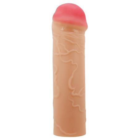 16,5 cm 2,5 cm Dolgulu Premium Ten Rengi Silikon Penis Kılıfı - Nile - BDM1389