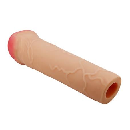 16,5 cm 2,5 cm Dolgulu Premium Ten Rengi Silikon Penis Kılıfı - Nile - BDM1389