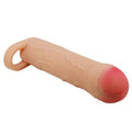 16,5 cm 2,5 cm Dolgulu Premium Ten Rengi Silikon Penis Kılıfı - Bunion - BDM1390