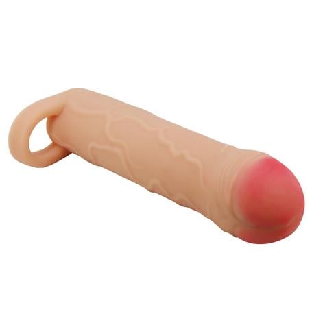 16,5 cm 2,5 cm Dolgulu Premium Ten Rengi Silikon Penis Kılıfı - Bunion - BDM1390