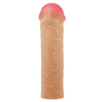 2,5 cm Dolgulu Premium Ten Rengi Silikon Penis Kılıfı - Nile - BDM1389