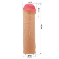 2,5 cm Dolgulu Premium Ten Rengi Silikon Penis Kılıfı - Nile - BDM1389