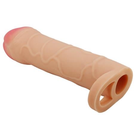 16,5 cm 2,5 cm Dolgulu Premium Ten Rengi Silikon Penis Kılıfı - Bunion - BDM1390