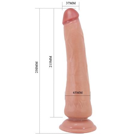 Belden Bağlamalı 25 cm Yeni Nesil Çift Katmanlı Realistik Vantuzlu Testissiz Melez Dildo Penis - Tiemeyer2 - BDM1506B