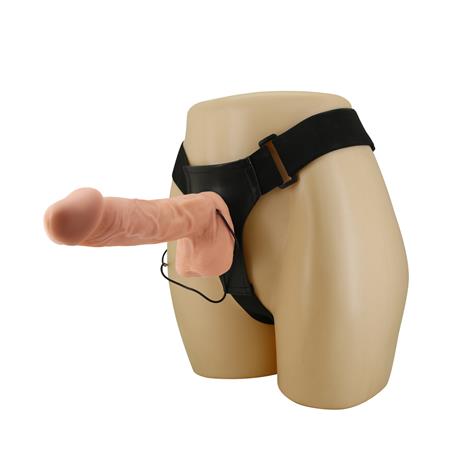 26 cm Belden Bağlamalı İçi Dolu Titreşimli Büyük Strapon Penis - BDM1256