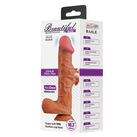 26 cm Belden Bağlamalı Çift Katmanlı Gerçekçi Titreşimli Dildo Vibratör Penis - BDM1368B