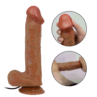 26 cm Çift Katmanlı Gerçekçi Titreşimli Dildo Vibratör Penis - BDM1368