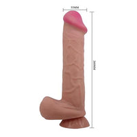 Belden Bağlamalı 26 cm Kıkırdak Yapılı Çift Katmanlı Melez Gerçekçi Dildo Penis - CA-BDM1323B