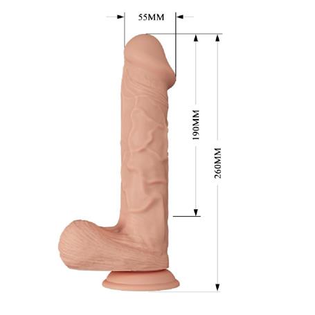 Belden Bağlamalı 26 cm Titreşimli Gerçekçi Kalın Dildo Penis - Bergrisi - BDM1253B