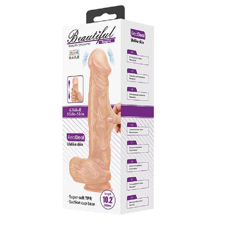 Belden Bağlamalı 26 cm Titreşimli Gerçekçi Kalın Dildo Penis - Bergrisi - BDM1253B