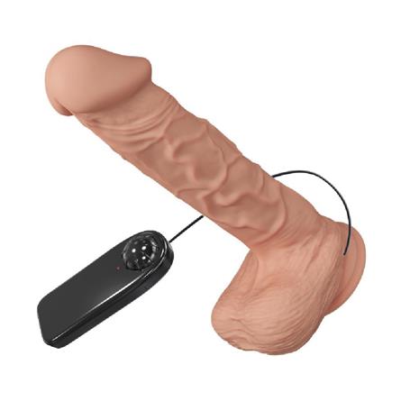 Belden Bağlamalı 26 cm Titreşimli Gerçekçi Kalın Dildo Penis - Bergrisi - BDM1253B