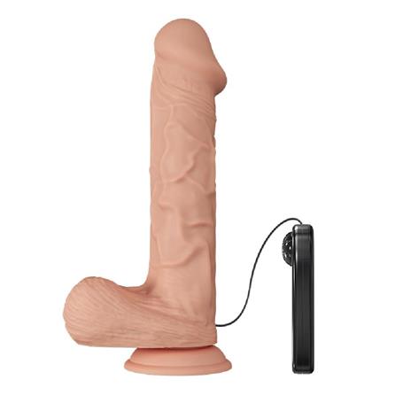 Belden Bağlamalı 26 cm Titreşimli Gerçekçi Kalın Dildo Penis - Bergrisi - BDM1253B