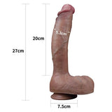 27 cm Belden Bağlamalı Yeni Nesil Çift Katmanlı Gerçekçi Kalın Dildo Penis - LV411052B