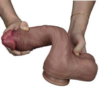 %40 İndirim – 27 cm Belden Bağlamalı Yeni Nesil Çift Katmanlı Gerçekçi Kalın Dildo Penis - CA-LV411052B