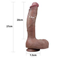 27 cm Yeni Nesil Çift Katmanlı Gerçekçi Kalın Dildo Penis - LV411052