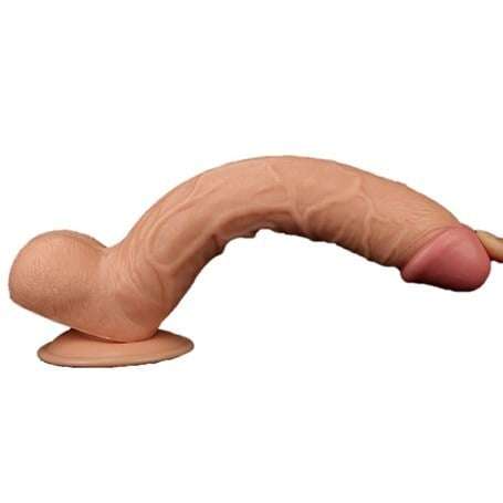 27,5 cm Belden Bağlamalı Yeni Nesil Realistik Penis + Kemer + Kayganlaştırıcı Hediyeli - LV2205B
