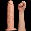 Belden Bağlamalı 28 cm Gerçekçi 10 Titreşimli Testissiz Dildo Vibratör Penis - LV111121B