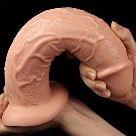 Belden Bağlamalı 28 cm Gerçekçi Testissiz Kalın Dildo Penis - LV111012B