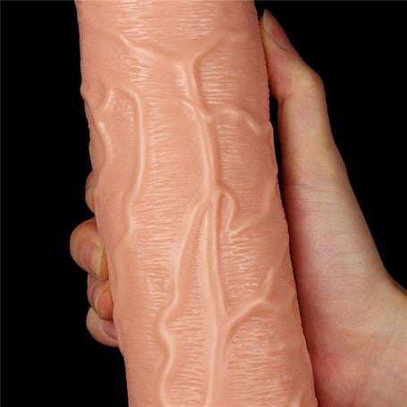 Belden Bağlamalı 28 cm Gerçekçi Testissiz Kalın Dildo Penis - LV111012B