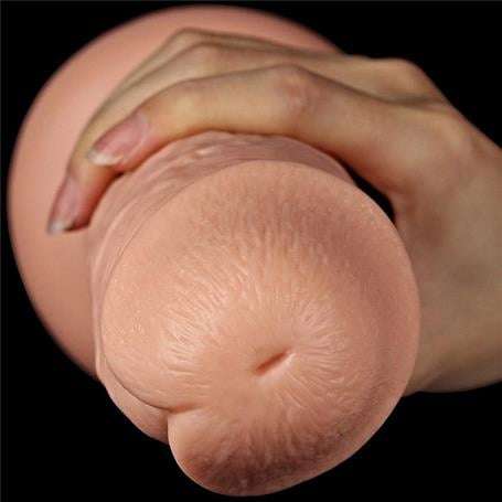 Belden Bağlamalı 28 cm Gerçekçi Testissiz Kalın Dildo Penis - LV111012B