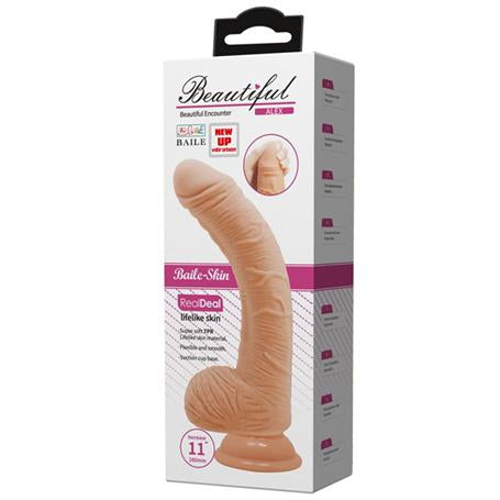Belden Bağlamalı 28 cm Titreşimli Gerçekçi Kalın Dildo Penis - Alex - BDM1248B