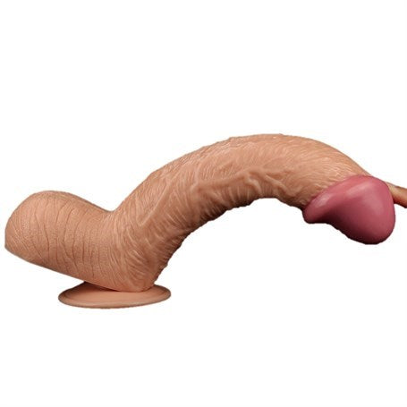28,5 cm Belden Bağlamalı Yeni Nesil Realistik Penis + Kemer + Kayganlaştırıcı Hediyeli - LV2207B