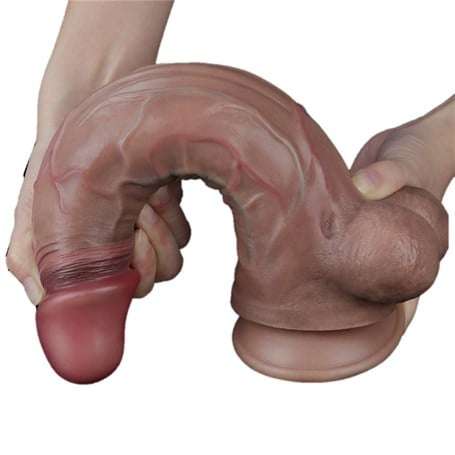 29,5 cm Belden Bağlamalı Yeni Nesil Çift Katmanlı Gerçekçi Kalın Dildo Penis - LV411054B