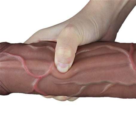 29,5 cm Belden Bağlamalı Yeni Nesil Çift Katmanlı Gerçekçi Kalın Dildo Penis - LV411054B
