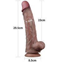 29,5 cm Yeni Nesil Çift Katmanlı Gerçekçi Kalın Dildo Penis - LV411054