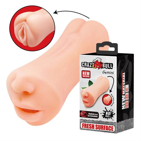 3 Boyutlu Çift Taraflı Suni Oral & Vajinal Mastürbatör - Gemini - BDM9215
